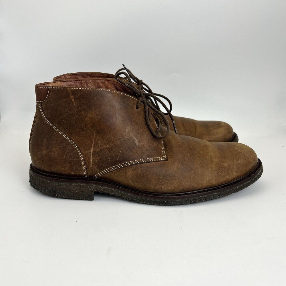 Johnston & Murphy Copeland Chukka Boots Mens Sz 9.5 Brown Sheepskin Crepe Soles